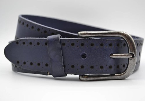 Scotts Bluf 4cm blauwe diep gelaserde volnerf riem Scotts Bluf 4cm blauwe diep gelaserde volnerf riem