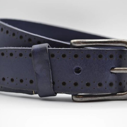 4cm blauwe diep gelaserde volnerf riem 