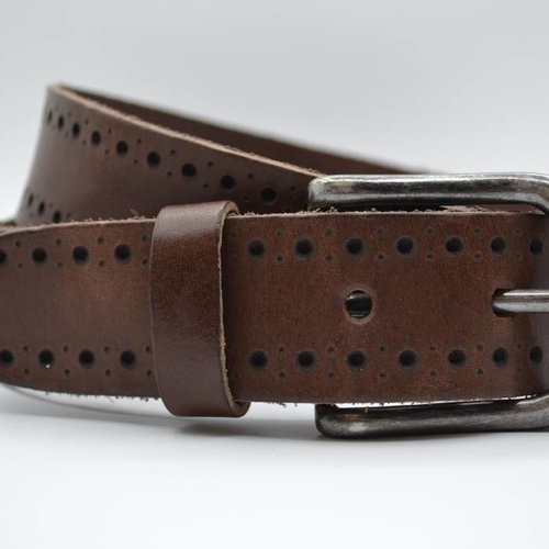 4cm bruine diep gelaserde volnerf riem 