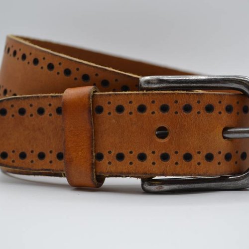 4cm cognac diep gelaserde volnerf riem 