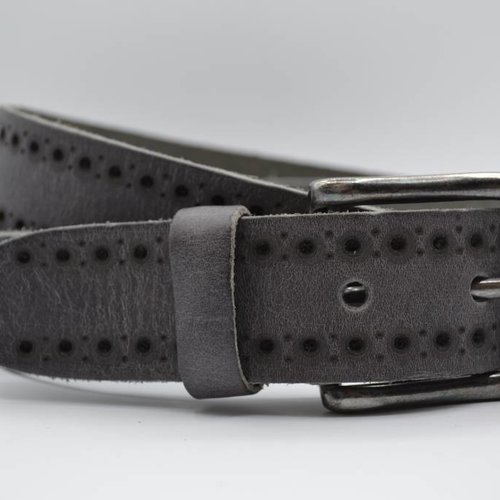 4cm grijze diep gelaserde volnerf riem 