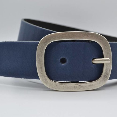 4cm blauwe split lederen riem. 