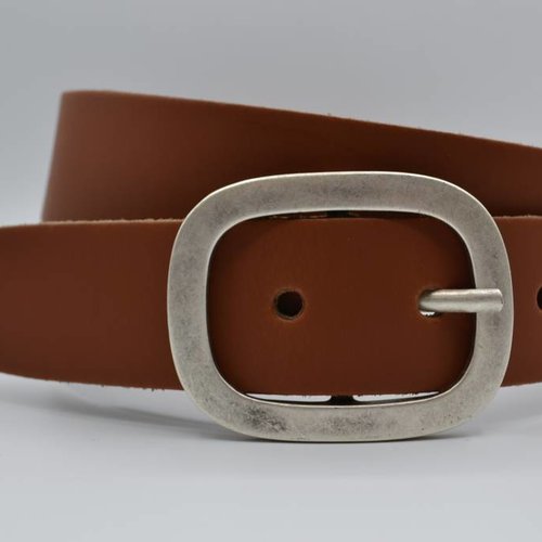 4cm cognac split lederen riem. 