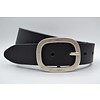 4cm zwarte split lederen riem.