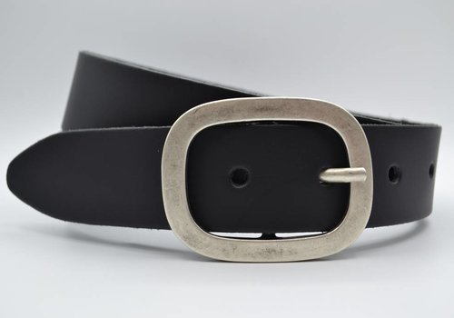 Scotts Bluf 4cm zwarte split lederen riem. Scotts Bluf 4cm zwarte split lederen riem.