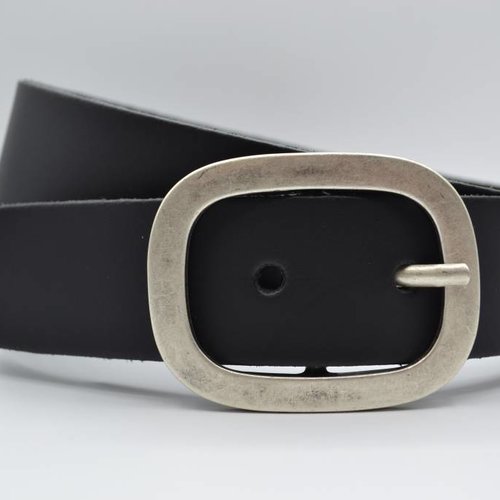 4cm zwarte split lederen riem. 