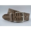 4cm triple dot gelaserde taupe volnerf lederen riem