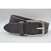 4cm grijze gestikt italiaans volnerf lederen riem