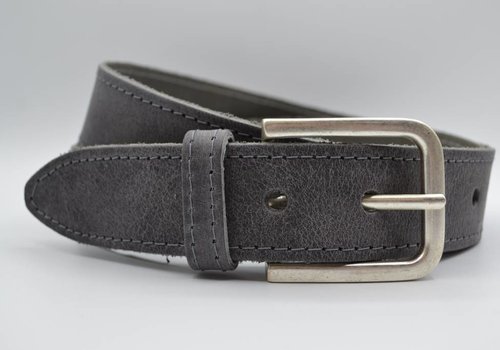 Scotts Bluf 4cm grijze gestikt italiaans volnerf lederen riem Scotts Bluf 4cm grijze gestikt italiaans volnerf lederen riem