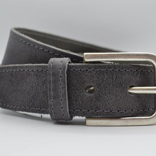 4cm grijze gestikt italiaans volnerf lederen riem 