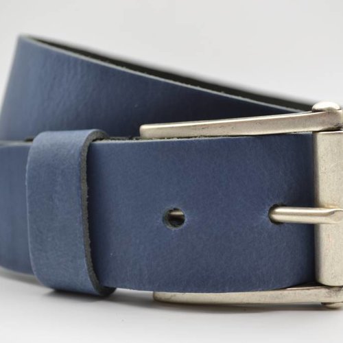 4,5cm echt lederen casual blauwe riem. 