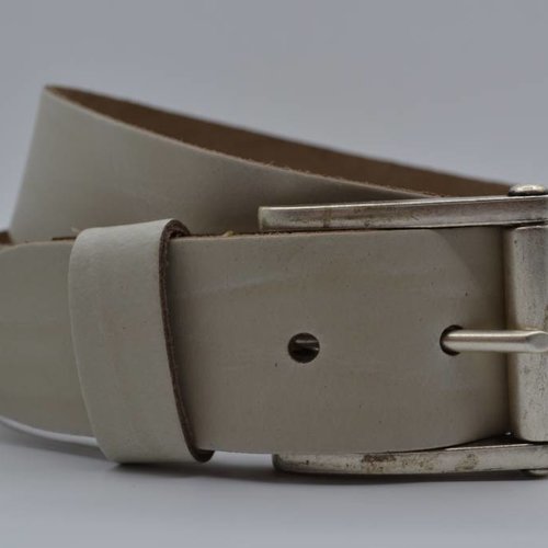 4,5cm echt lederen casual ecru riem. 