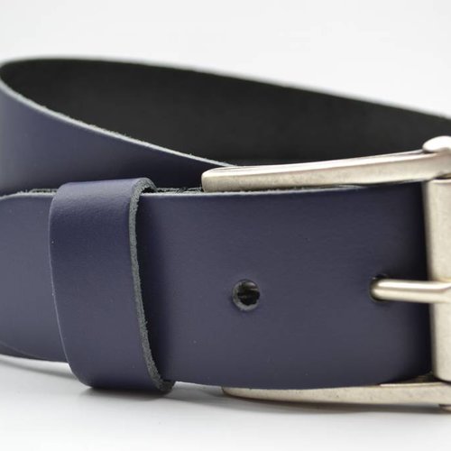 4,5cm echt lederen casual donker blauwe riem. 
