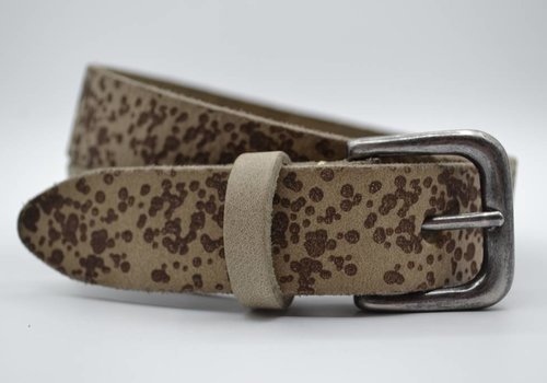 Scotts Bluf 3cm taupe kinder riem met vlekprint