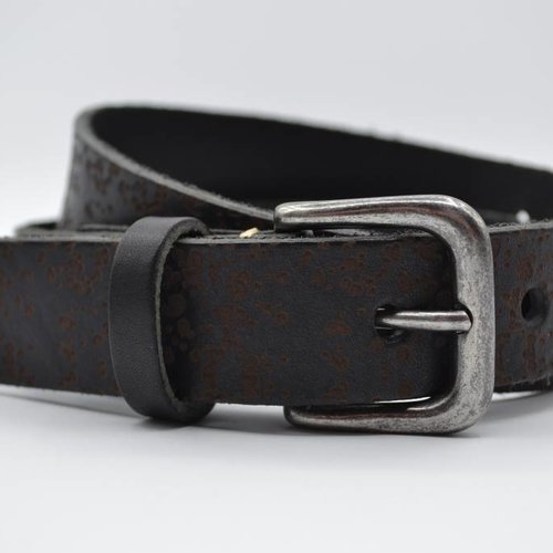 3cm zwarte kinder riem met vlekprint 