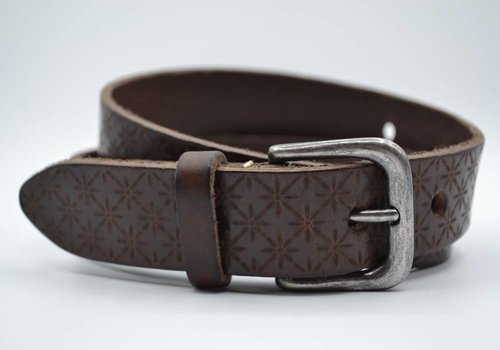 Scotts Bluf 3cm bruine kinder riem met sneeuvlok print Scotts Bluf 3cm bruine kinder riem met sneeuvlok print
