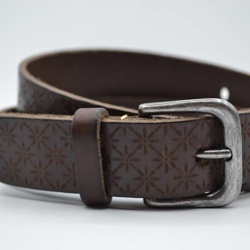 3cm bruine kinder riem met sneeuvlok print 