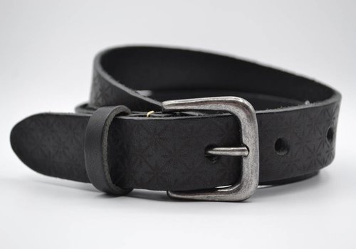 Scotts Bluf 3cm zwarte kinder riem met sneeuvlok print Scotts Bluf 3cm zwarte kinder riem met sneeuvlok print