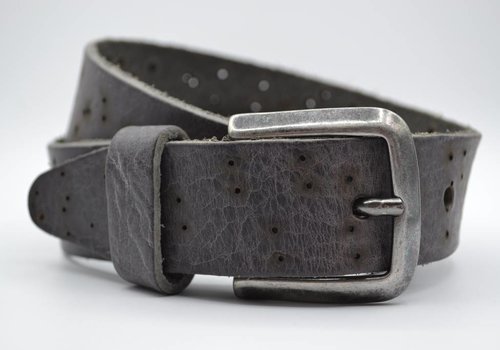 Scotts Bluf 35mm grijze kinder riem met gebrande gaatjes Scotts Bluf 35mm grijze kinder riem met gebrande gaatjes