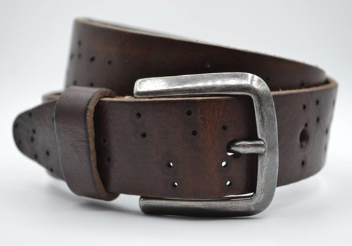 Scotts Bluf 35mm bruine kinder riem met gebrande gaatjes Scotts Bluf 35mm bruine kinder riem met gebrande gaatjes