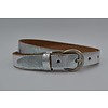 Used look zilveren echt lederen dames riem