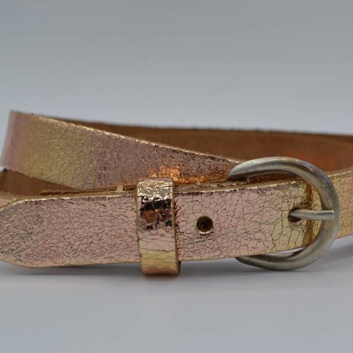 Used look rose echt lederen dames riem 