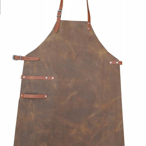 Scotts bluf cognac echt lederen schort 