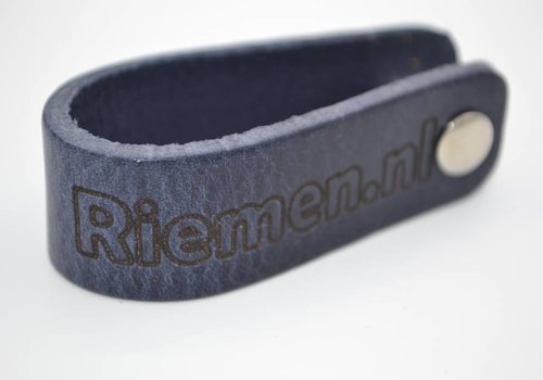 Scotts Bluf blauwe echt lederen sleutelhanger met eigen naam of logo Scotts Bluf blauwe echt lederen sleutelhanger met eigen naam of logo