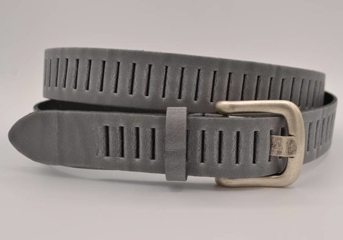 Scotts Bluf split lederen 30mm grijze casual perforatie riem Scotts Bluf split lederen 30mm grijze casual perforatie riem