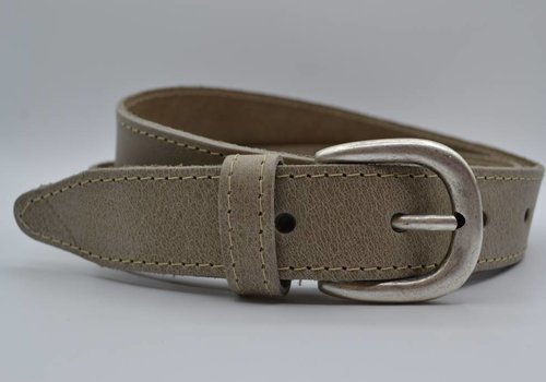 Scotts Bluf 35mm taupe gestikte italiaans volnerf lederen riem Scotts Bluf 35mm taupe gestikte italiaans volnerf lederen riem