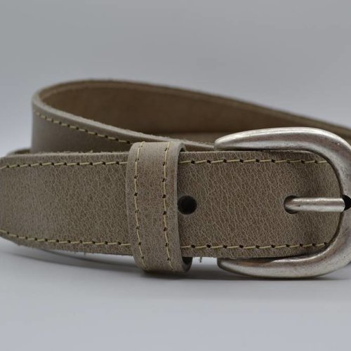 35mm taupe gestikte italiaans volnerf lederen riem 