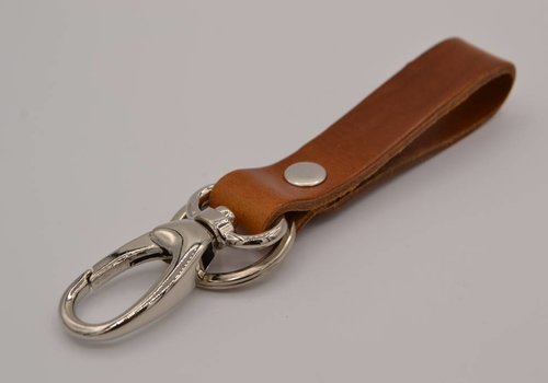 Scotts Bluf Cognac echt lederen sleutelhanger Scotts Bluf Cognac echt lederen sleutelhanger