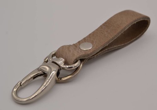 Scotts Bluf Taupe echt lederen sleutelhanger Scotts Bluf Taupe echt lederen sleutelhanger