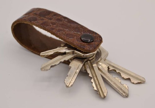 Scotts Bluf Cognac croco echt lederen sleutelhanger Scotts Bluf Cognac croco echt lederen sleutelhanger