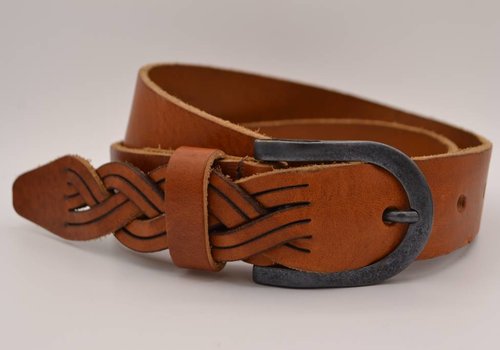 Scotts Bluf Cognac Jeans riem met slingerpunt Scotts Bluf Cognac Jeans riem met slingerpunt
