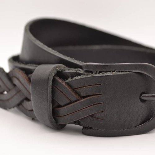 Zwarte Jeans riem met slingerpunt 