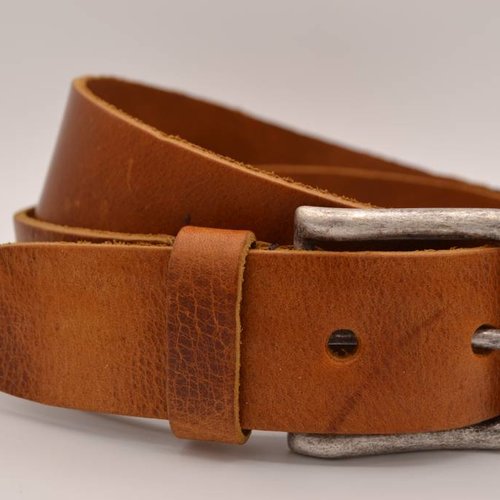 cognac italiaans volnerf lederen casual riem 