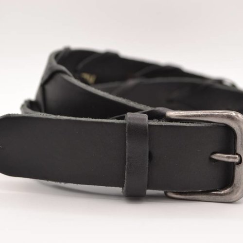 Zwarte 3cm brede unieke riem 