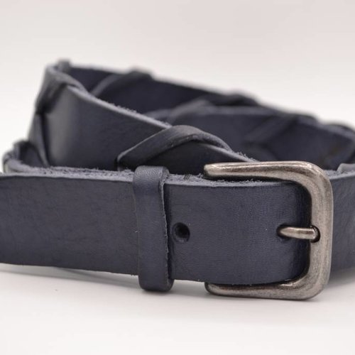 Blauwe 3cm brede unieke riem 