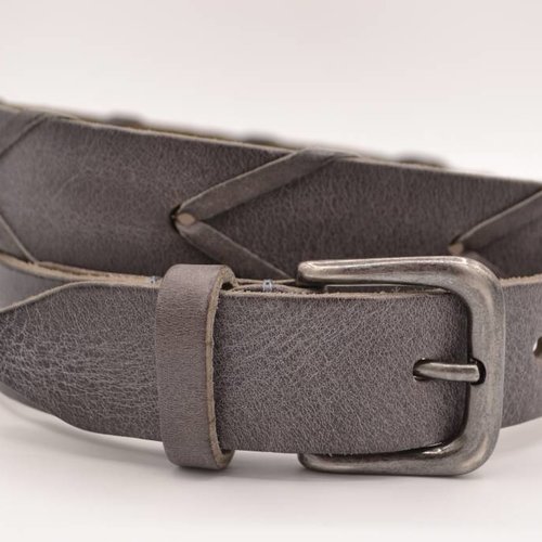 Grijze 3cm brede unieke riem 