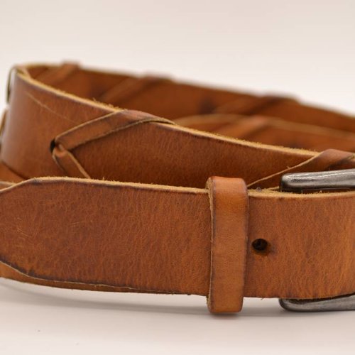 Cognac 3cm brede unieke riem 
