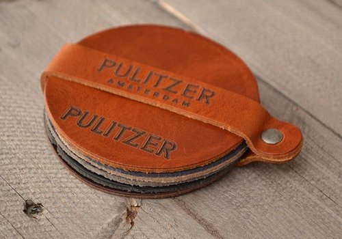 Scotts Bluf Set van 6 Echt lederen onderzetters gepersonaliseerd