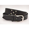 Zwarte riem met studs en laserprint