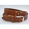 Cognac riem met studs en laserprint