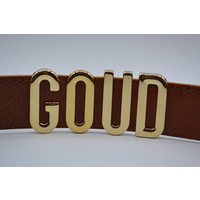 Zelf te personaliseren riem voor gouden of zilveren letters.