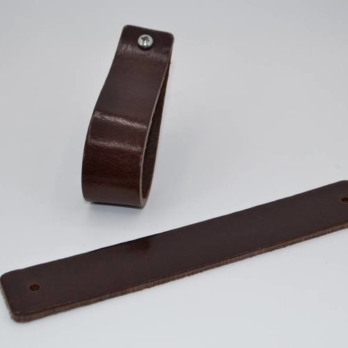 bruine Italiaans lederen handgrepen maat L 