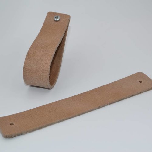 taupe Italiaans lederen handgrepen maat L 