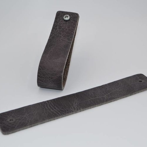 grijze Italiaans lederen handgrepen maat XL 