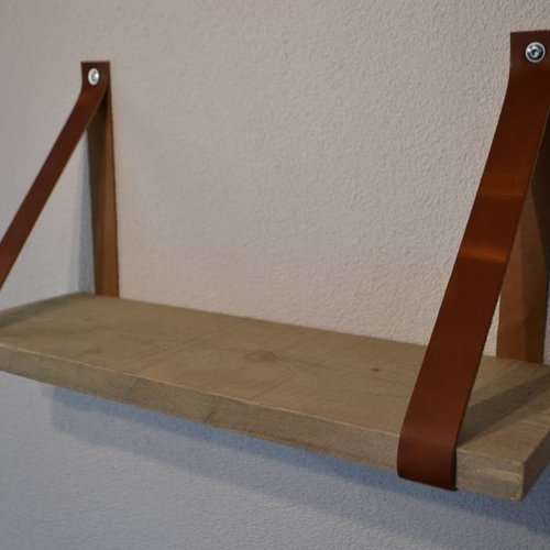 Leren Plankdragers Cognac 