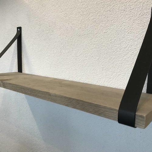 Leren Plankdragers Zwart inclusief plank 